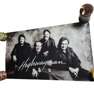 The Highwaymen Highwayman 2 Vintage 1990 Promo Album Poster 21x36 CBS Records